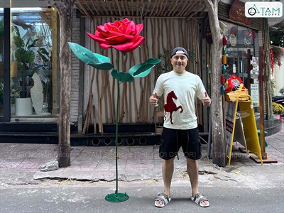 Cành hoa Hồng cỡ lớn [Nhẹ - Có đế tự đứng] D180cm CANHHOA-11